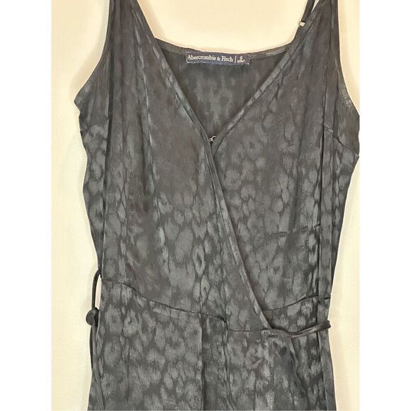 Abercrombie & Fitch Black Leopard Wrap Ruffle Bottom Dress Size Small - Picture 5 of 11